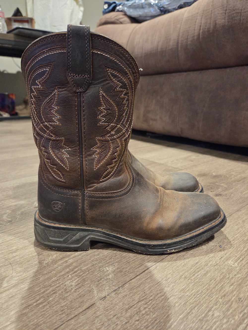 Ariat Brown Distressed Leather Cowboy Boots